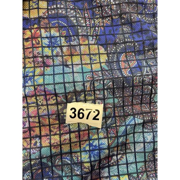 Visconti Black Shirt Mens‎ Small Blue Paisley Windowpane Long Sleeve Button Up - Picture 6 of 6